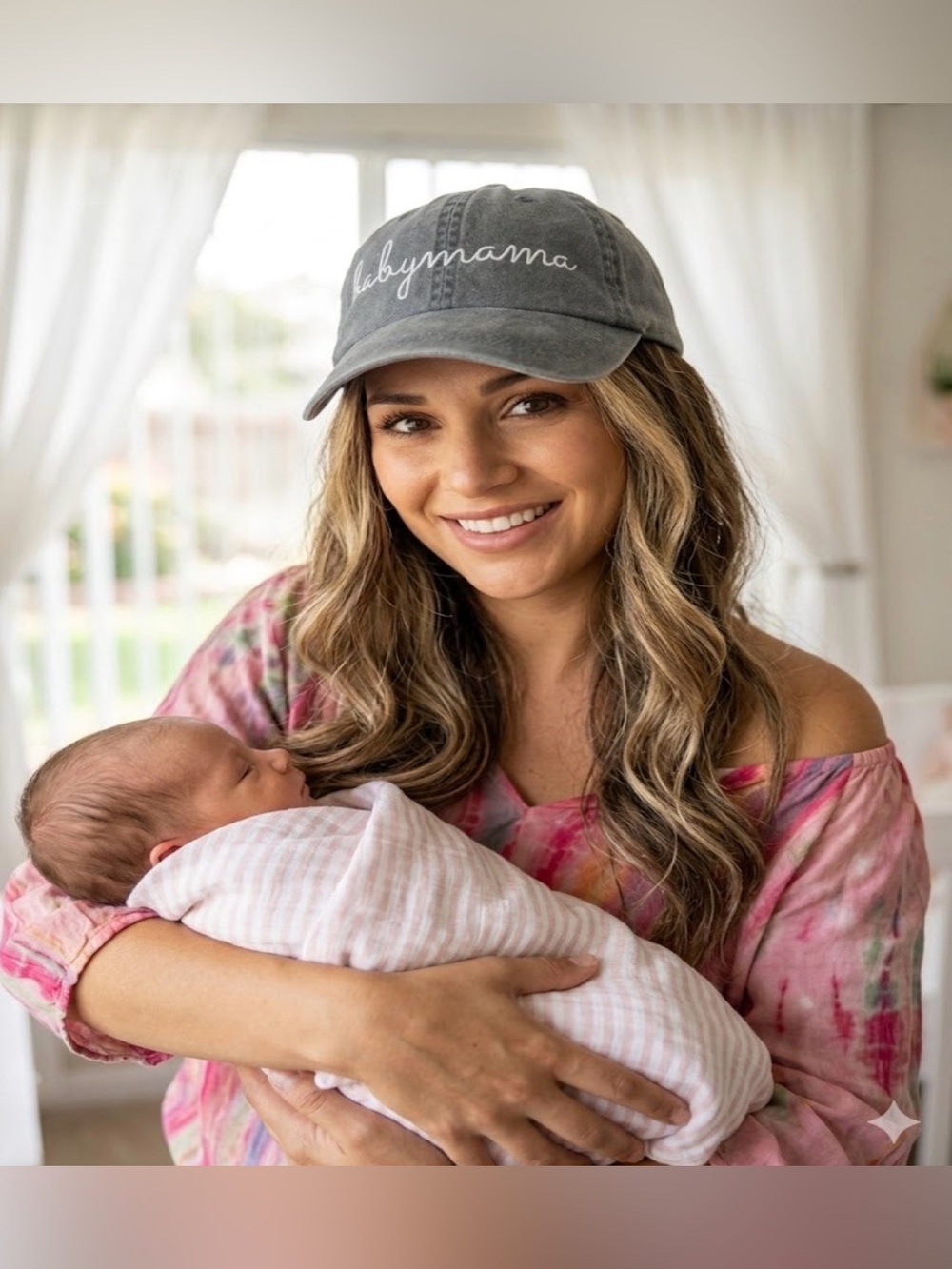 Anvil Babymama Embroidered Baseball Cap - Gray